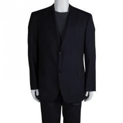 Pre Owned Boss By Hugo Boss Navy Blue Wool Blazer S
