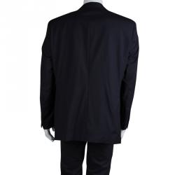 Pre Owned Boss By Hugo Boss Navy Blue Wool Blazer S