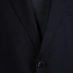 Pre Owned Boss By Hugo Boss Navy Blue Wool Blazer S