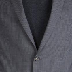 Pre Owned Boss by Hugo Boss Grey Wool Pinstriped Blazer M