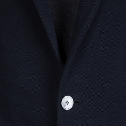 مملوكة مسبقًا Boss By Hugo Boss Navy Blue Textured Hanson Blazer L