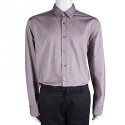 Pre Owned Boss By Hugo Boss Purple Two Tone Regular Fit Cotton Shirt 2XL
