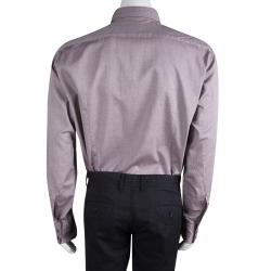 Pre Owned Boss By Hugo Boss Purple Two Tone Regular Fit Cotton Shirt 2XL