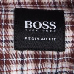 Pre Owned Boss By Hugo Boss Purple Two Tone Regular Fit Cotton Shirt 2XL