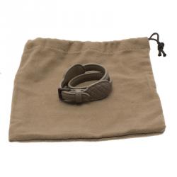Bottega Veneta Beige Double Wrap Around Intrecciato Leather Bracelet Size XS