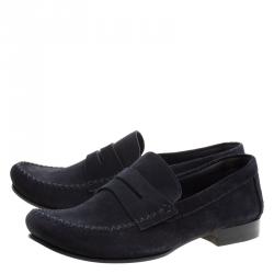 Pre Owned حذاء لوفرز بوتيغا فينيتا بيني سويدي أسود مقاس 43