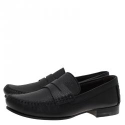 Pre Owned حذاء لوفرز بوتيغا فينيتا أوستن بيني جلد أسود مقاس 41