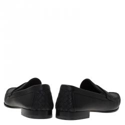 Pre Owned حذاء لوفرز بوتيغ ا فينيتا أوستن بيني جلد أسود مقاس 41