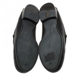 Pre Owned حذاء لوفرز بوتيغا فينيتا أوستن بيني جلد أسود مقاس 41