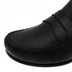 Pre Owned حذاء لوفرز بوتيغا فينيتا أوستن بيني جلد أسود مقاس 41