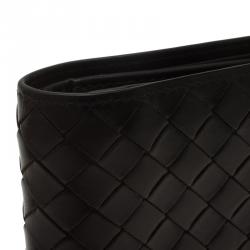Pre Owned Bottega Veneta Brown Intrecciato Leather Bi-Fold Wallet