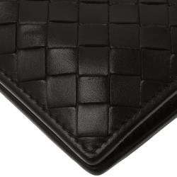 Pre Owned Bottega Veneta Brown Intrecciato Leather Bi-Fold Wallet