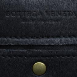 Pre Owned Bottega Veneta Black Intrecciato Woven Leather Tote