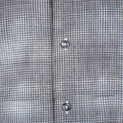 Bottega Veneta Grey Printed Cotton Long Sleeve Button Front Shirt L