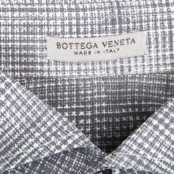Bottega Veneta Grey Printed Cotton Long Sleeve Button Front Shirt L