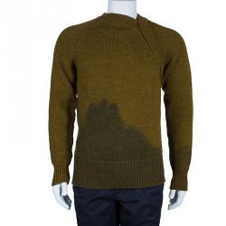 Pre Owned Bottega Veneta Men's Brown Green Knit Sweater M