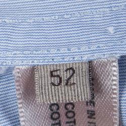 Pre Owned Bottega Veneta Blue Long Sleeve Button Front Cotton Shirt L