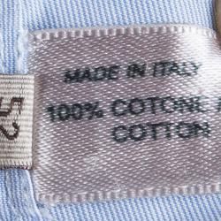 Pre Owned Bottega Veneta Blue Long Sleeve Button Front Cotton Shirt L