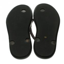 Pre Owned Bottega Veneta Brown Intrecciato Leather Thong Sandals Size 41.5