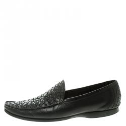 مملوكة مسبقًا حذاء موكاسان بوتيغا فينيتا آنويك جلد أنترشياتو أسود مقاس 42