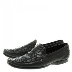 مملوكة مسبقًا حذاء موكاسان بوتيغا فينيتا آنويك جلد أنترشياتو أسود مقاس 42