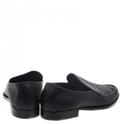 مملوكة مسبقًا Bottega Veneta Black Perforated Leather Loafers Size 43