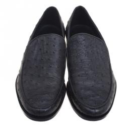 مملوكة مسبقًا حذاء لوفرز بوتيغا فينيتا جلد نعام رصاصي مقاس 43