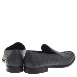 مملوكة مسبقًا حذاء لوفرز بوتيغا فينيتا جلد نعام رصاصي مقاس 43