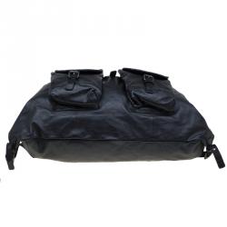 Bottega Veneta Black Leather Drawstring Backpack 