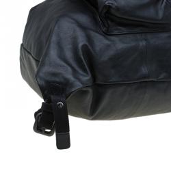 Bottega Veneta Black Leather Drawstring Backpack 