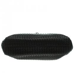Bottega Veneta Black Intrecciato Leather Briefcase  