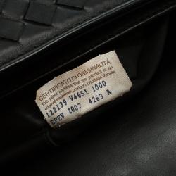 Bottega Veneta Black Intrecciato Leather Briefcase  