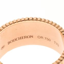Boucheron Classique Quatre Three Tone 18k Gold & Brown PVD Large Ring Size 69