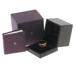 Boucheron Classique Quatre Three Tone 18k Gold & Brown PVD Large Ring Size 69