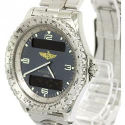 Pre Owned Breitling Blue Stainless Steel Chronospace Men's Wristwatch 42MM