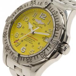 Breitling Yellow Stainless Steel SuperOcean Men's Wristwatch 41.5MM