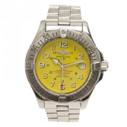 Breitling Yellow Stainless Steel SuperOcean Men's Wristwatch 41.5MM