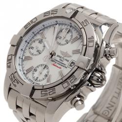 مملوكة مسبقًا Breitling White Stainless Steel Galactic Men's Wristwatch 39MM