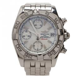 مملوكة مسبقًا Breitling White Stainless Steel Galactic Men's Wristwatch 39MM