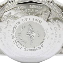 Pre Owned Breitling Silver Stainless Steel Navitimer World Men's Wristwatch 46MM