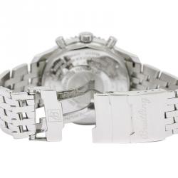 Pre Owned Breitling Silver Stainless Steel Navitimer World Men's Wristwatch 46MM