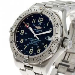 Pre Owned Breitling Black Stainless Steel SuperOcean Men's Wristwatch 42MM