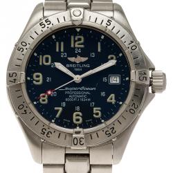 Pre Owned Breitling Black Stainless Steel SuperOcean Men's Wristwatch 42MM