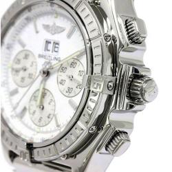 Pre Owned Breitling White Stainless Steel Crosswind Special Men's Wristwatch 44MM