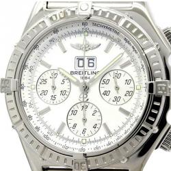 Pre Owned Breitling White Stainless Steel Crosswind Special Men's Wristwatch 44MM