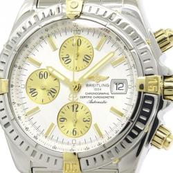Pre Owned Breitling Silver 18K Yellow Gold and Stainless Steel Chronomat Evolution Men's Wristwatch 44MM