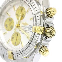 Pre Owned Breitling Silver 18K Yellow Gold and Stainless Steel Chronomat Evolution Men's Wristwatch 44MM