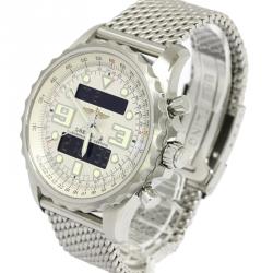 مملوكة مسبقًا Breitling Silver Stainless Steel Chronospace Men's Wristwatch 48MM