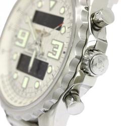 مملوكة مسبقًا Breitling Silver Stainless Steel Chronospace Men's Wristwatch 48MM