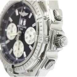 Pre Owned Breitling Black Stainless Steel Crosswind Men's Wristwatch 44MM